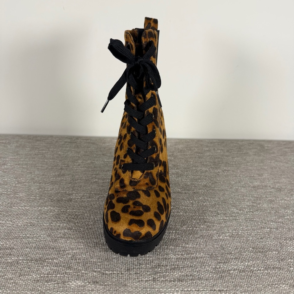 Refresh Leopard Lace-Up Boots - Picture 2 of 6